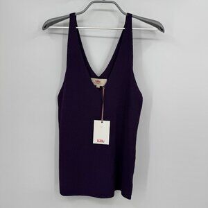 Kilte Collection The Katherine Rib Knit Tank Top size 3 L/XL Plum Purple Rayon